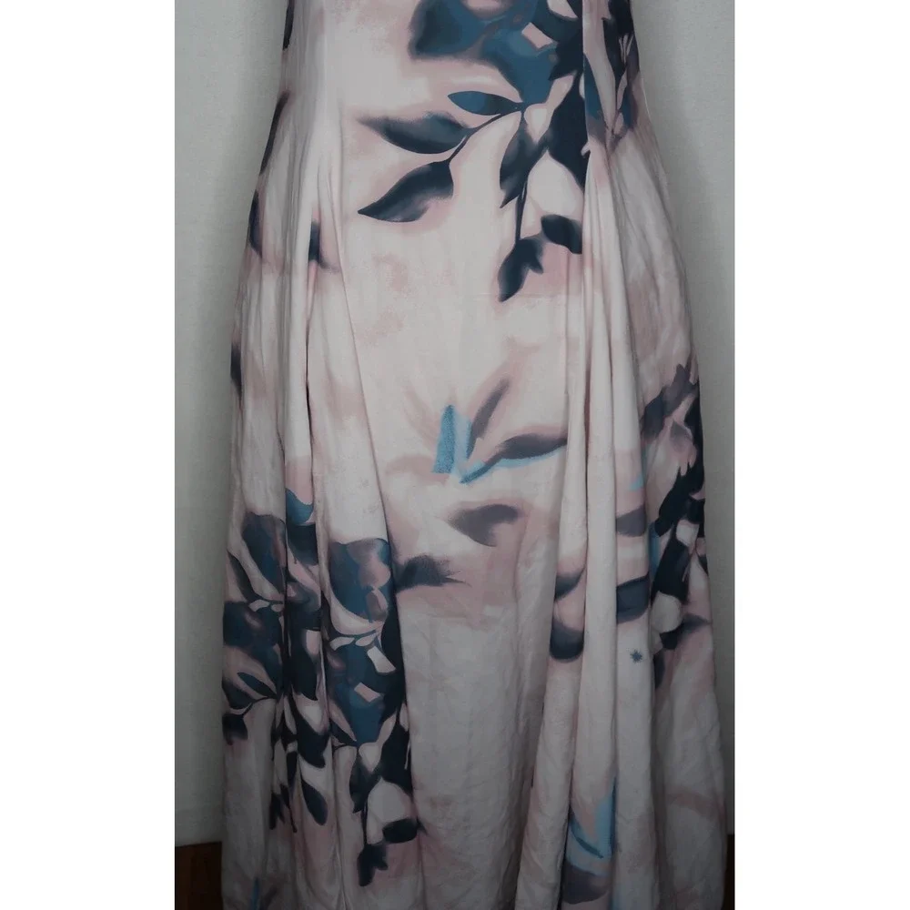 Abercrombie Godet Clasp‎ Back Midi Dress Floral Purple XS Petite Ethereal NWT